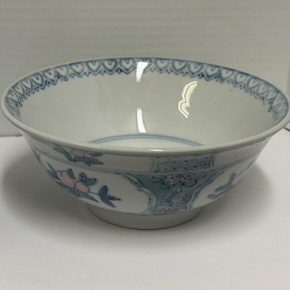 Vintage Chinese Blue & White Porcelain Bowl Peach Design  2 Vintage Chinese Blue & White Porcelain Bowls Peach Design Chinoiserie ~8x3.5\